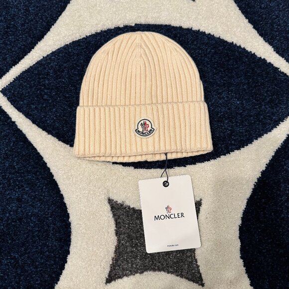 Moncler Wool And Cashmere White Beanie - Picture 1 of 2